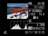 Canon IXUS 870IS / PowerShot SD 880IS - play histogram