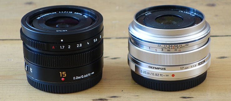 Leica 15mm f1.7 and Olympus 17mm f1.8