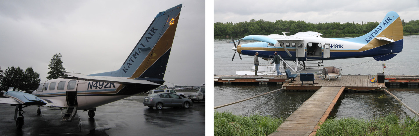 Float planes to Brooks Falls, Alaska