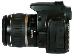 Canon EOS 350D / Digital Rebel XT left side view