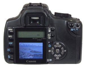 Canon EOS 350D / Digital Rebel XT rear view