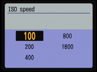 Canon EOS 400D / XTi ISO menu