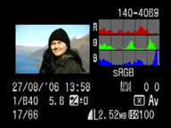 Canon EOS 400D / XTi RGB histogram menu