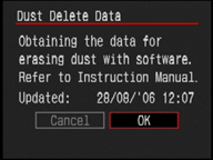 Canon EOS 400D / XTi dust reference process