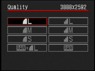 Canon EOS 400D / XTi quality menu