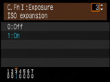 Canon 40D ISO expansion menu