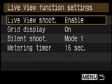Canon 40D live view function