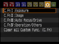 Canon 40D custom P1 menu