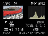 Canon 40D play histogram