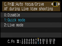 Canon 450D / Rebel XSi - LV focus option