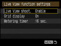 Canon 450D / Rebel XSi - LV options