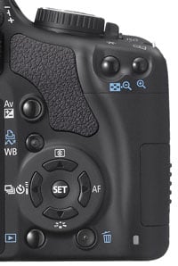 Canon 450D / Rebel XSi - rear controls