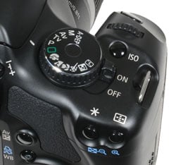 Canon 450D / Rebel XSi - top right controls