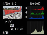 Canon 500D - play RGB histogram