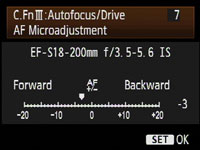 Canon 50D - AF microadjust