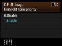 Canon 50D - highlight tone priority