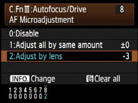 Canon EOS 5D Mark II - AF microadjust