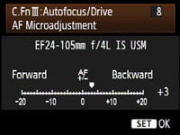 Canon EOS 5D Mark II - AF microadjust