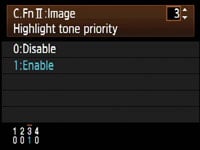Canon EOS 5D Mark II - highlight tone priority
