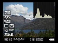 Canon EOS 5D Mk II - live histogram