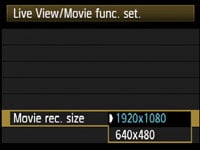 Canon EOS 5D Mark II - LV movie size