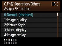 Canon EOS 5D Mk II - set button