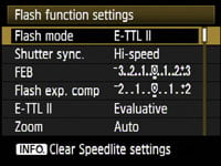 Canon EOS 5D Mk II - flash function