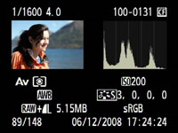 Canon EOS 5D Mk II - play histogram