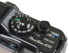 Canon PowerShot G10 - top right controls