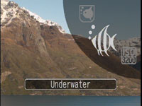 Canon G9 - underwater menu