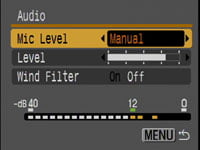 Canon S5 IS - audio level