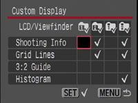 Canon S5 - custom display