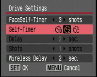 Canon PowerShot SX1 IS - timer options