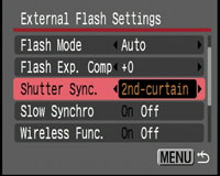 Canon PowerShot SX1 IS - external flash settings