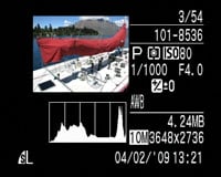 Canon PowerShot SX1 IS - play histogram