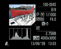 Canon PowerShot SX20 IS - play histogram
