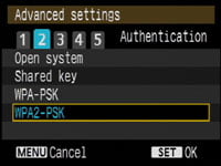 Canon WFT E3 - authentication