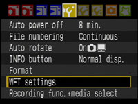 Canon WFT E3 - new menus