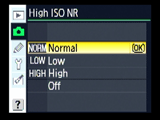 Nikon D80 noise reduction options