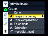 Nikon D80 image sharpening option