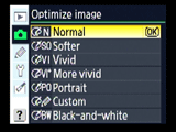 Nikon D80 optimize image menu 