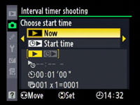 Nikon D300 - Interval timer