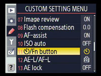 Nikon D60 - custom setting menu
