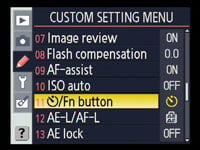 Nikon D60 - custom setting menu