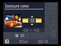 Nikon D60 - exposure compensation