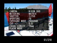 Nikon D60 - play info