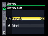 Nikon D700 - live view mode