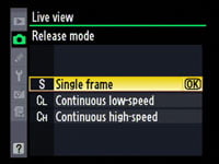 Nikon D700 - live view release