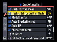 Nikon D90 - bracketing custom menus