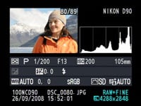 Nikon D90 - play info